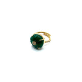 Flower Green Onyx Ring