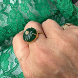 Flower Green Onyx Ring