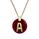 Initial Ruby Gemstone Necklace