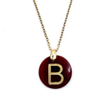 Initial Ruby Gemstone Necklace