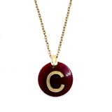 Initial Ruby Gemstone Necklace