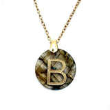 Initial Labradorite Gemstone Necklace