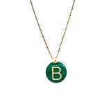 Initial Malachite Gemstone Necklace