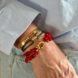 Red Coral Chips Bracelet
