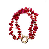 Red Coral Chips Bracelet