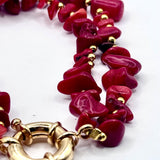 Red Coral Chips Bracelet